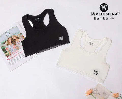 Polera corta de bambú de dama 