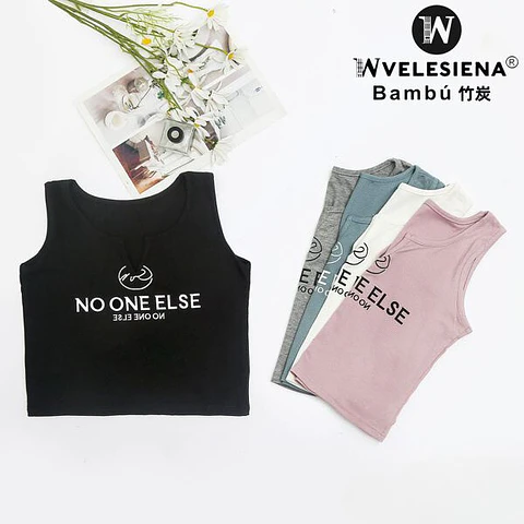 Camiseta sin mangas con estampado de letras