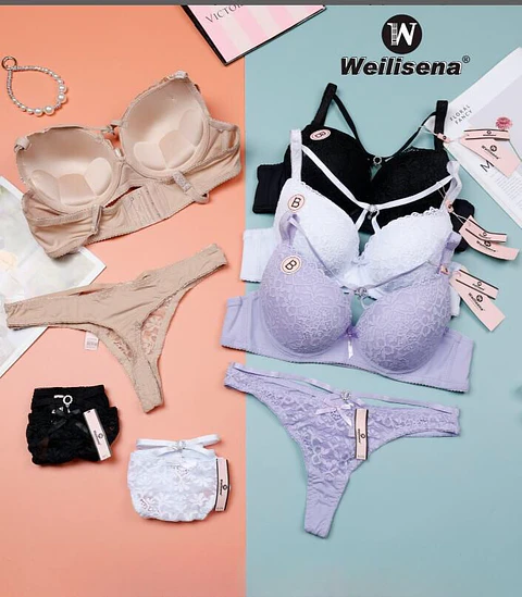 Conjunto de ropa interior con encaje de dama 