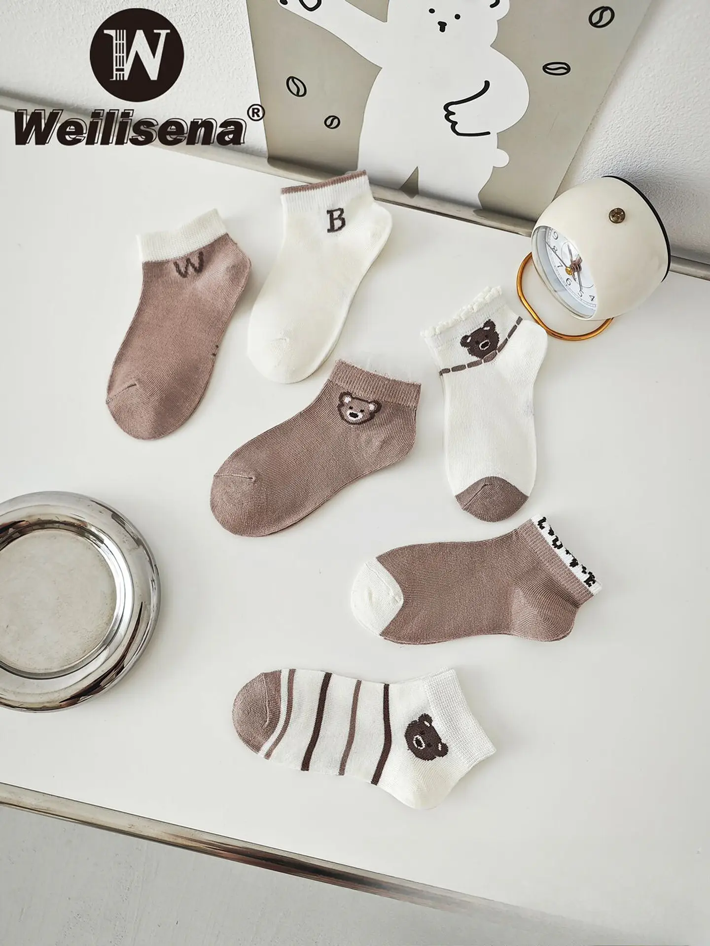 Docena de calcetines con estampado de oso  1