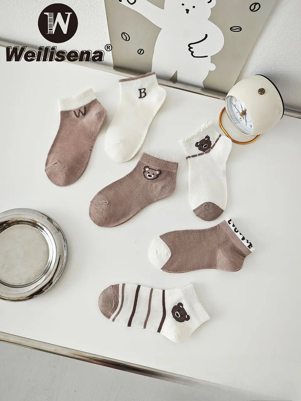 Docena de calcetines con estampado de oso  1