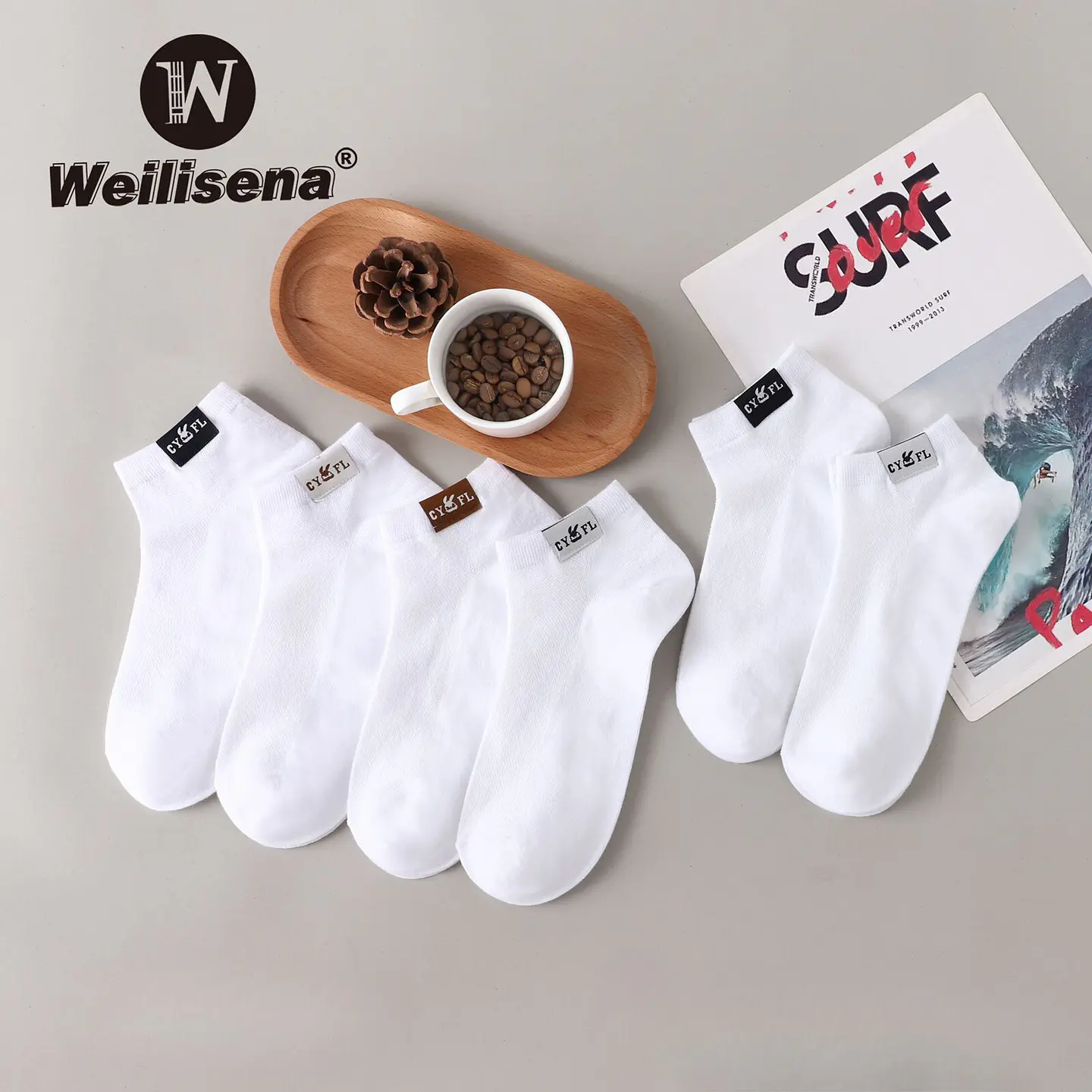 Docena de calcetines blancos de hombre  1