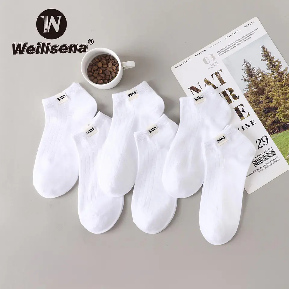 Docena de calcetines blancos de algodón  1