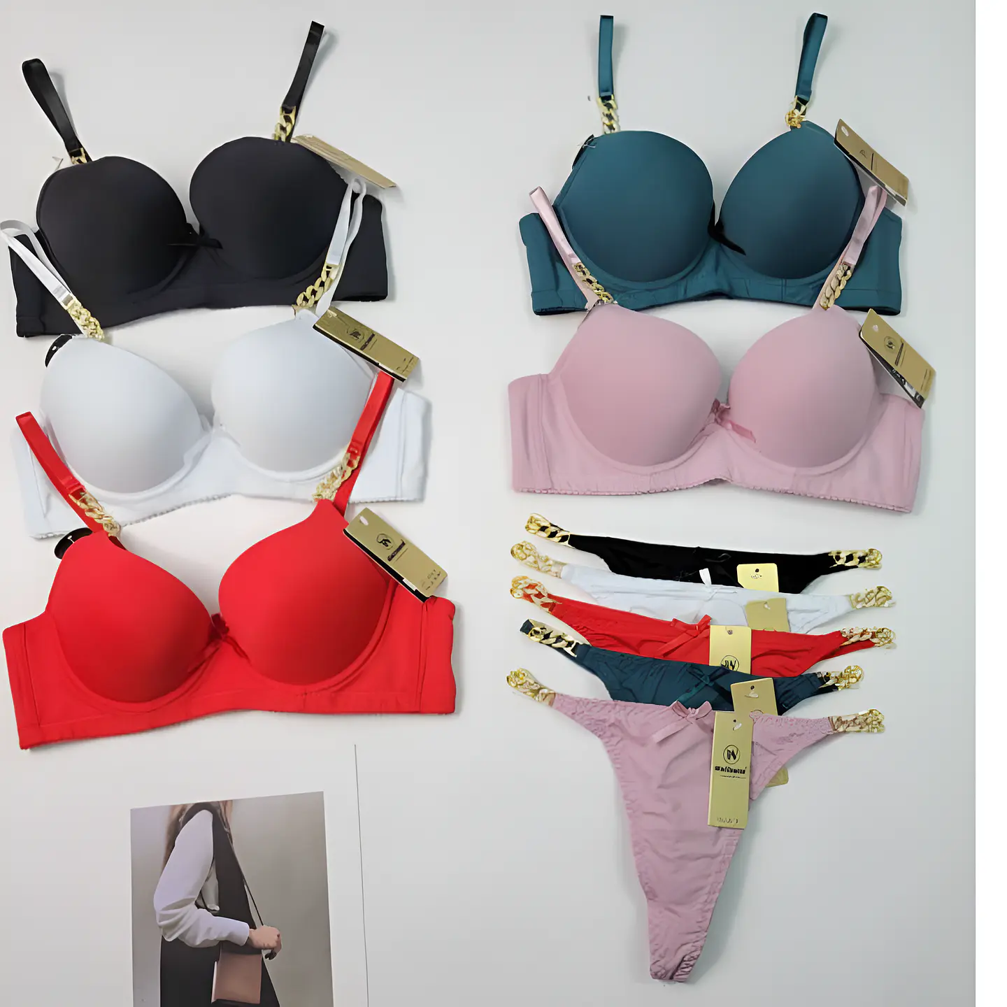 DOCENA Conjunto de ropa interior con cadena Copa B 1