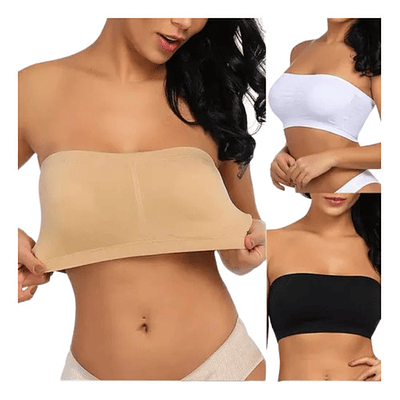 Pack 3 Top Sujetador Corto Sin Tiras( Qc2452)