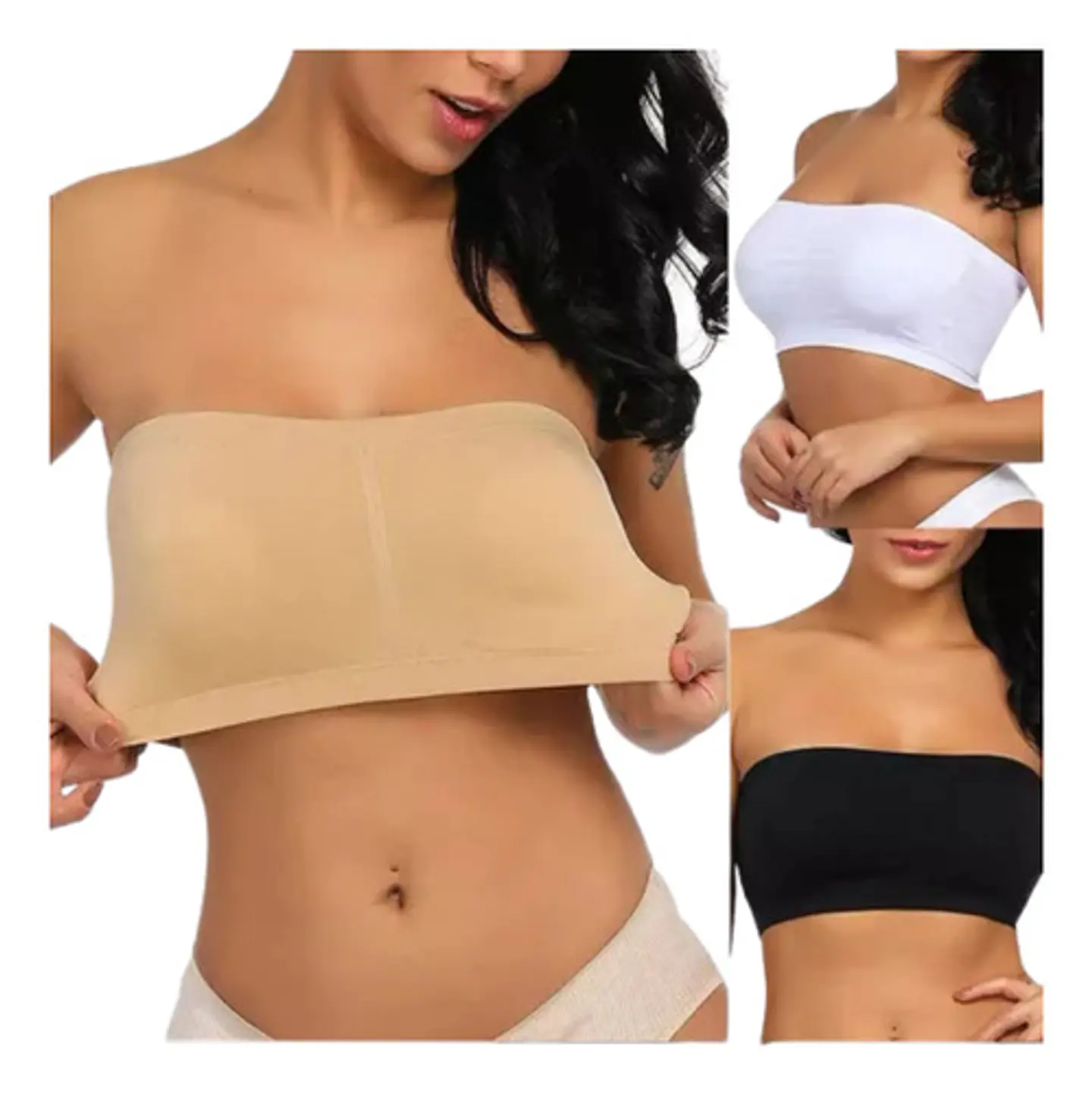 Pack 3 Top Sujetador Corto Sin Tiras( Qc2452) 2
