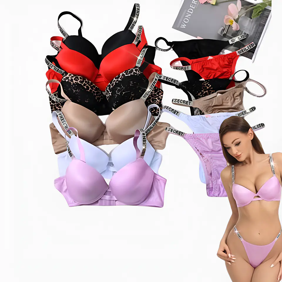  DOCENA Conjunto de ropa interior satinado Copa B 1