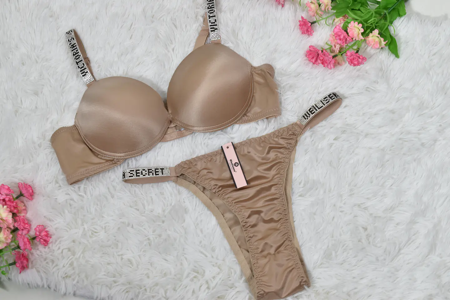  DOCENA Conjunto de ropa interior satinado Copa B 2