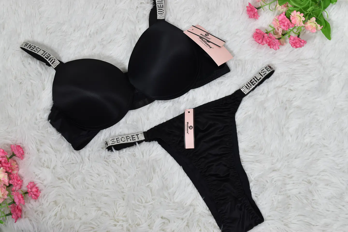  DOCENA Conjunto de ropa interior satinado Copa B 5