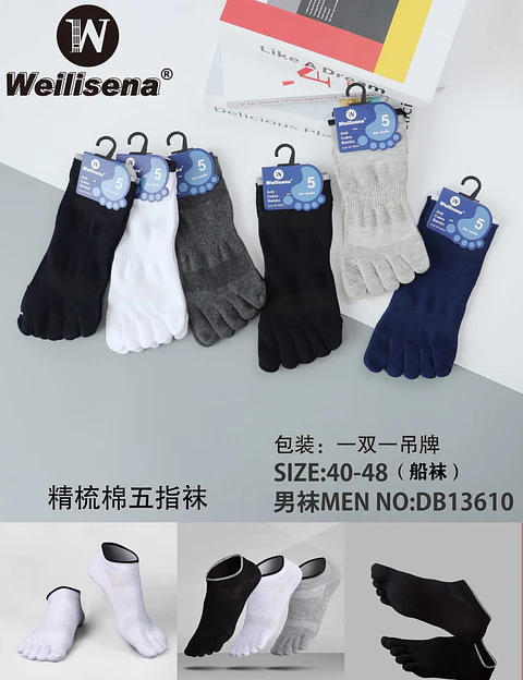 Docena de calcetas de algodón deditos