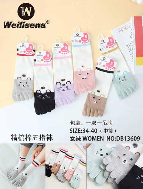 Docena de calcetas de algodón deditos