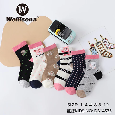 Docena de calcetas de niña de algodon