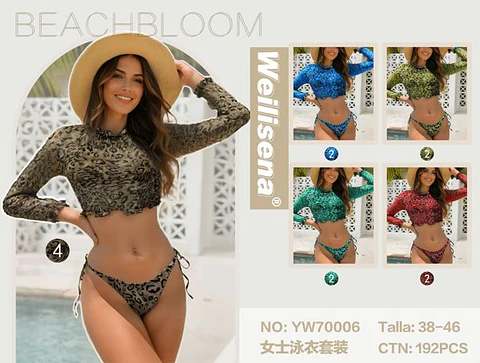 DOCENA TRAJE DE BAÑO DE DAMA DOS PIEZAS POLERA