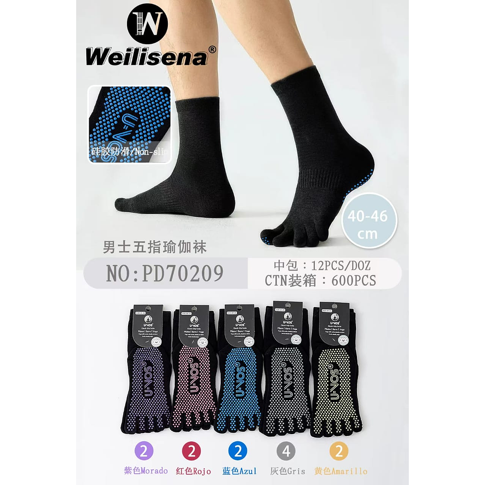 CALCETINES CON DEDITOS Y ANTIDESLIZANTE PARA CABALLERO