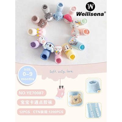 DOCENA CALCETINES CON DIBUJOS ANIMADOS PARA BEBES