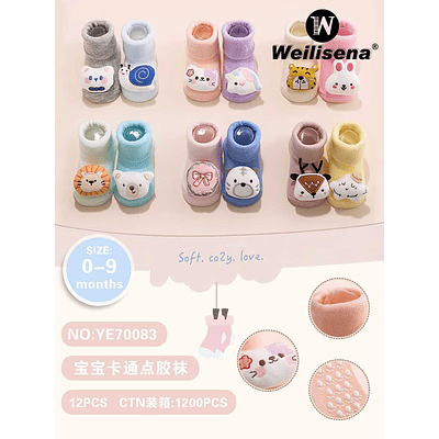 DOCENA CALCETINES CON DIBUJOS ANIMADOS PARA BEBES