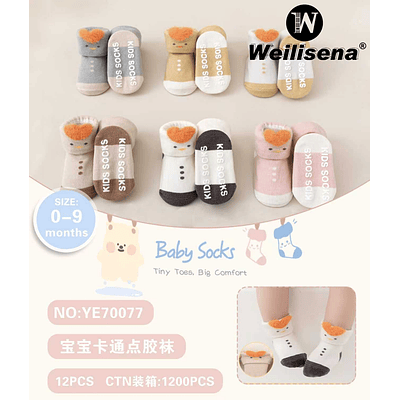 DOCENA CALCETINES CON DIBUJOS ANIMADOS PARA BEBES