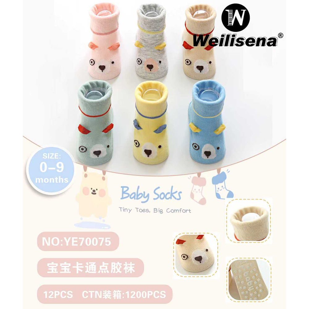 DOCENA CALCETINES CON DIBUJOS ANIMADOS PARA BEBES