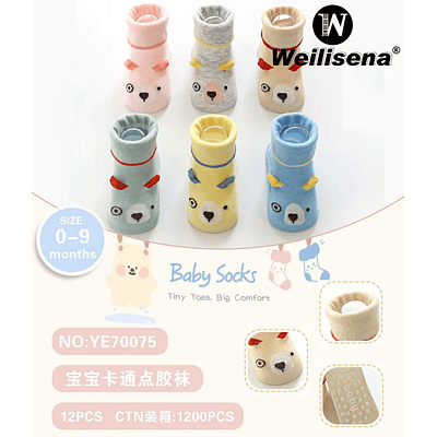 DOCENA CALCETINES CON DIBUJOS ANIMADOS PARA BEBES