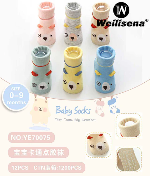 DOCENA CALCETINES CON DIBUJOS ANIMADOS PARA BEBES