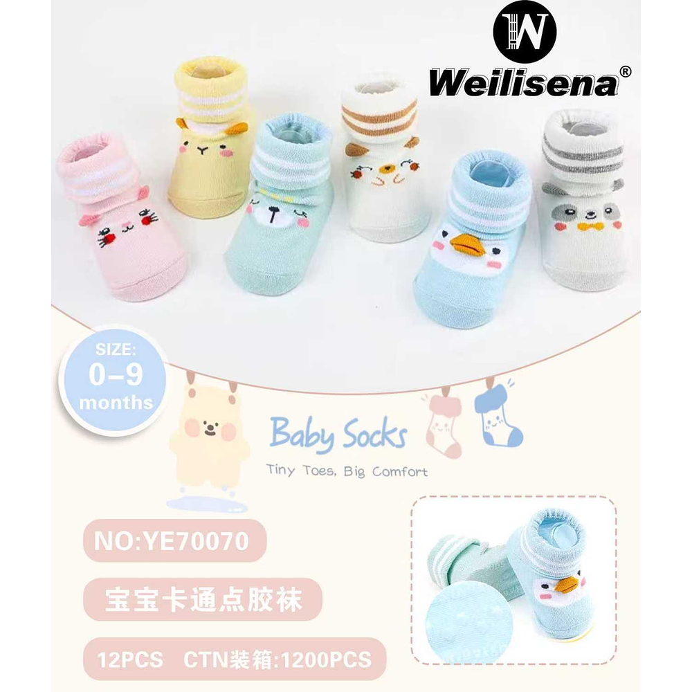 DOCENA CALCETINES CON DIBUJOS ANIMADOS PARA BEBES