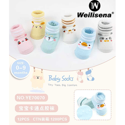 DOCENA CALCETINES CON DIBUJOS ANIMADOS PARA BEBES