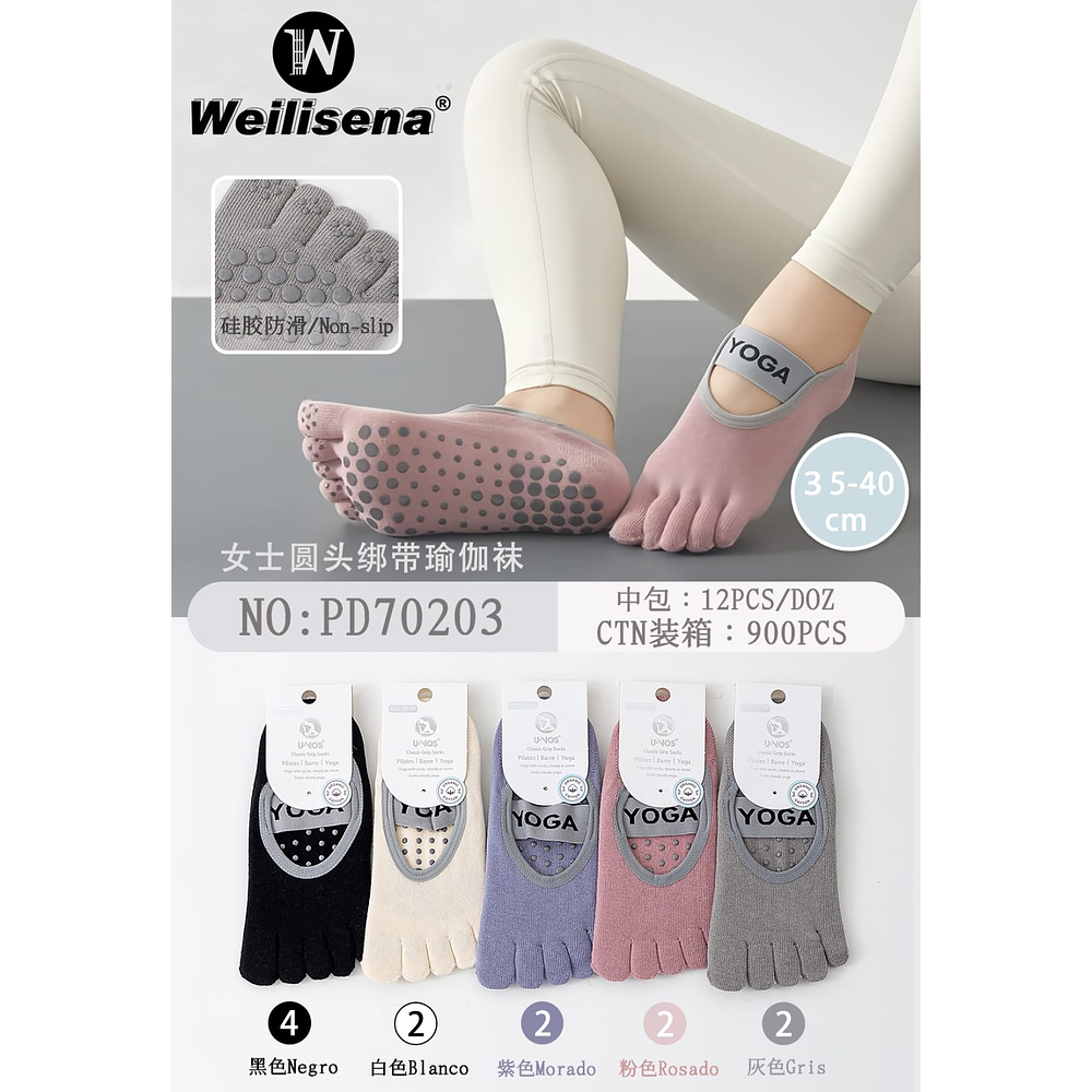 CALCETINES DE YOGA PARA MUJER 35 - 40 CM