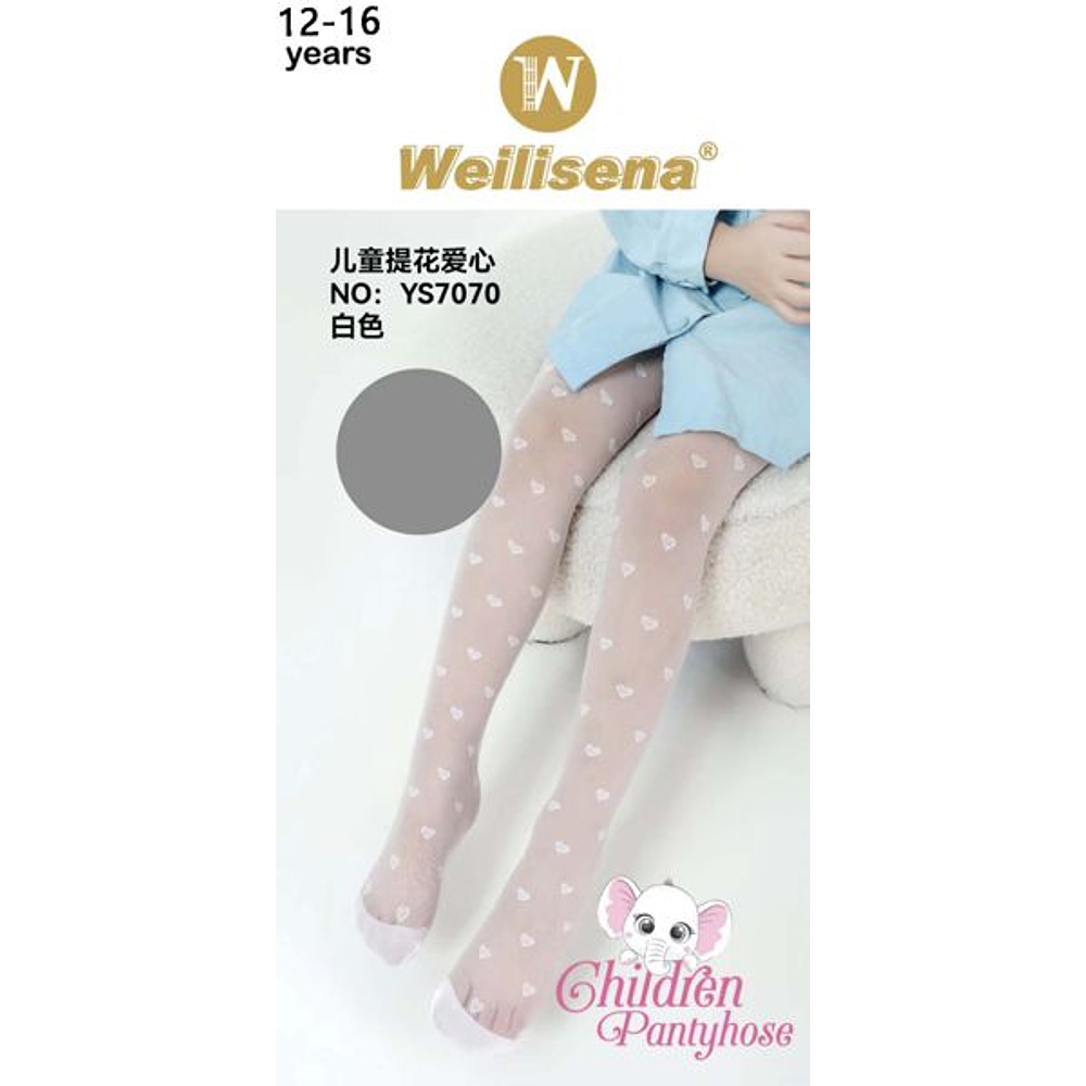 Medias panty de corazon para niñas 