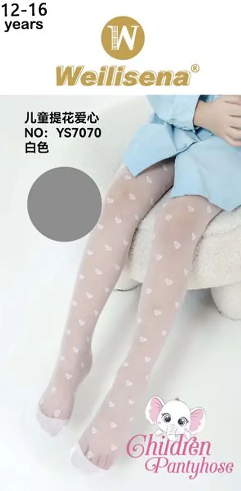 Medias panty de corazon para niñas 