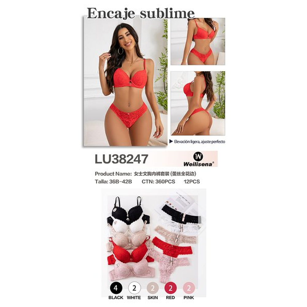 Ropa interior con encaje conjunto Copa B