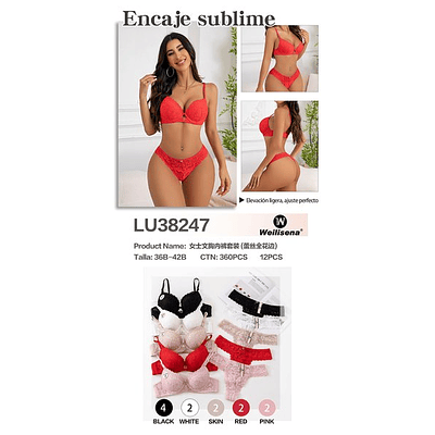 Ropa interior con encaje conjunto Copa B