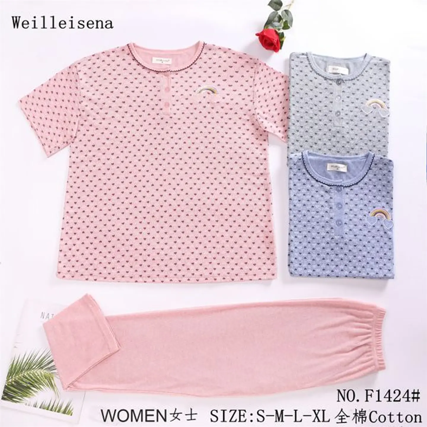 PIJAMA COTTON CORAZON F1424 1