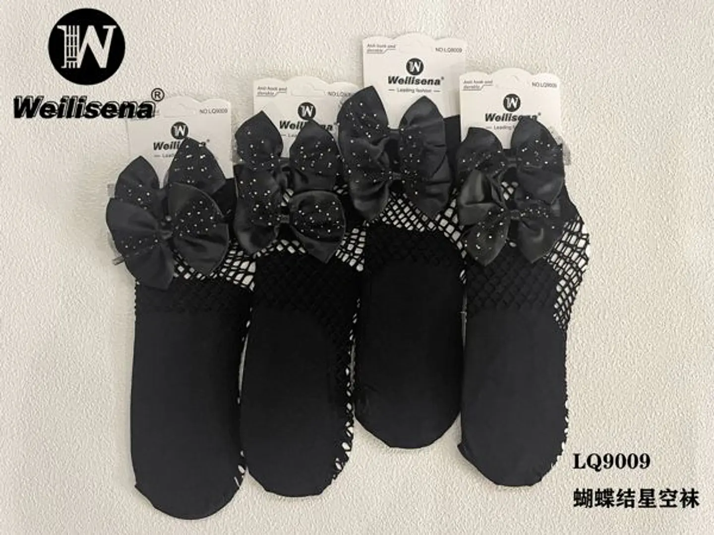 MEDIAS MALLA CON LAZOS LQ9009 1