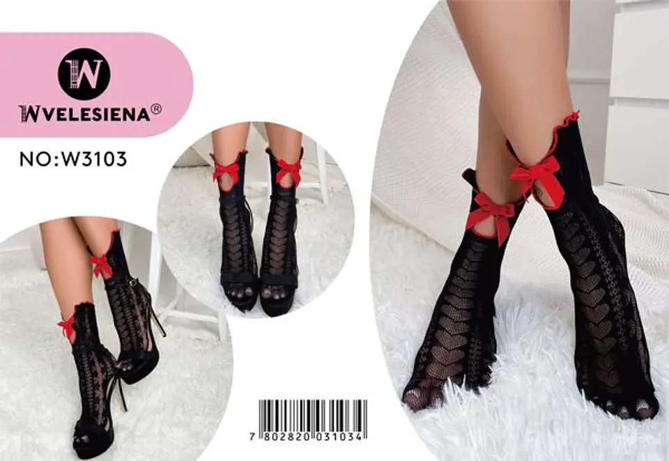 MEDIAS MALLA CON LAZO W3101  1