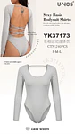 Body Deportivo de Manga Larga Espalda Cruzada  YK37173 - Miniatura 3