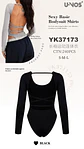 Body Deportivo de Manga Larga Espalda Cruzada  YK37173 - Miniatura 4