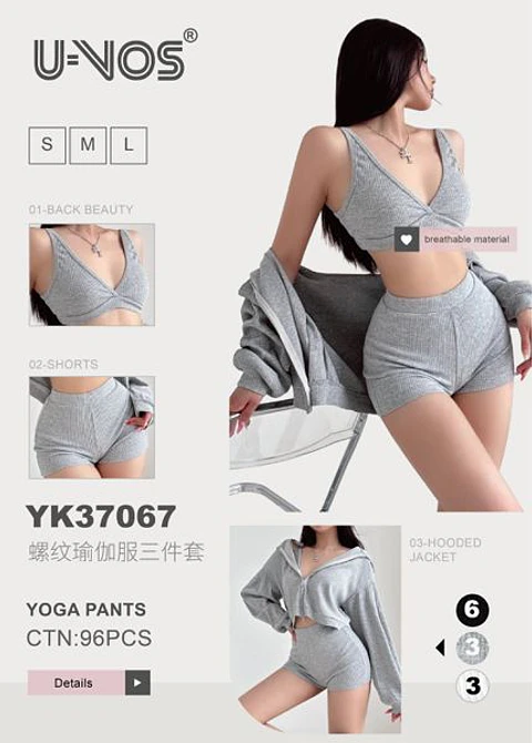 SET 3PCS TOP+CHAQUETA+SHORT YK37067