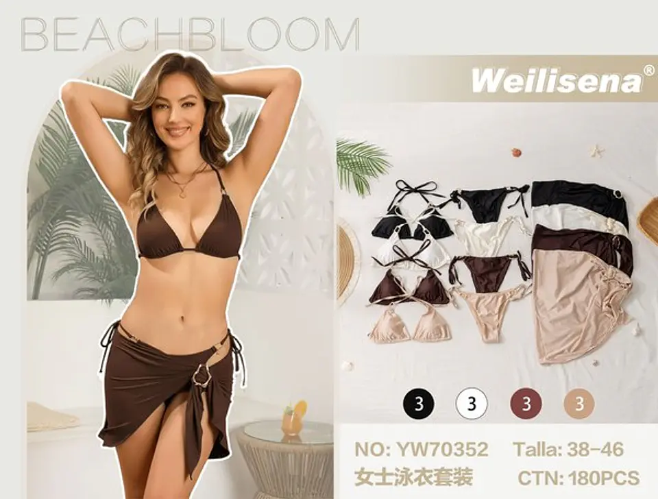 TRAJE DE BAÑO 3PCS YW70352 1