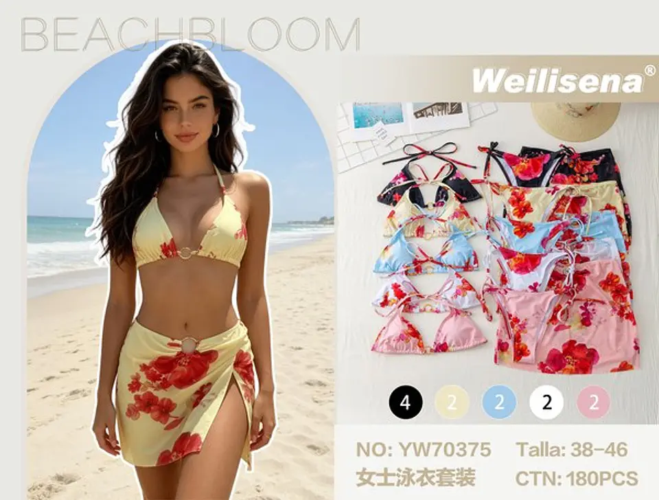 TRAJE DE BAÑO FLOREADO YW70375 1