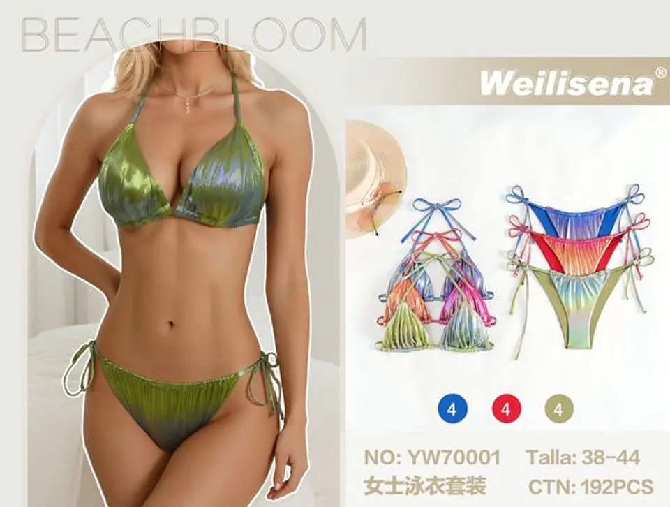 TRAJE DE BAÑO METALIZADO YW70001 1