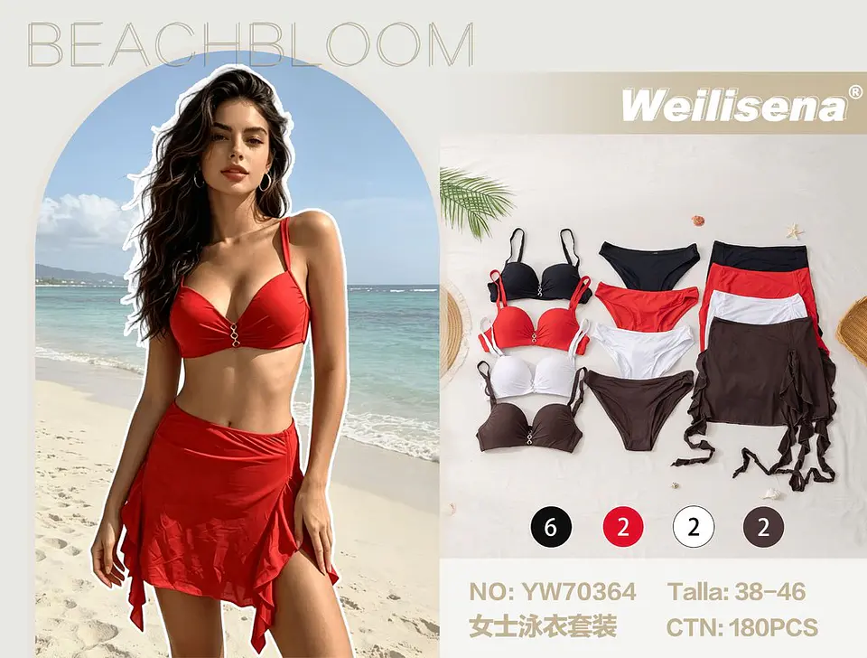 TRAJE DE BAÑO 3PCS YW70364 1