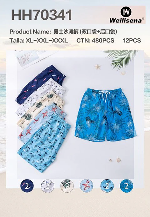 DOCENA SHORT DE PLAYA PARA CABALLERO HH70341
