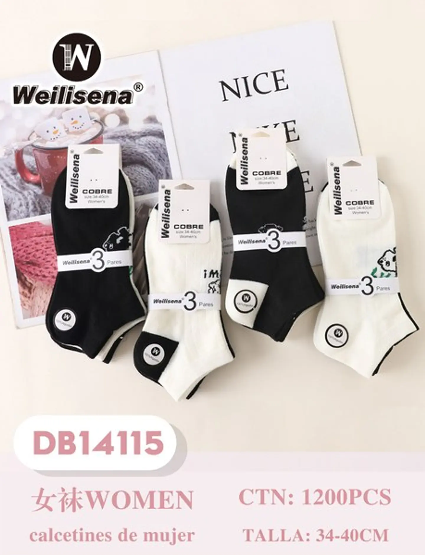 DOCENA DE CALCETAS DE DAMA DB14115 1