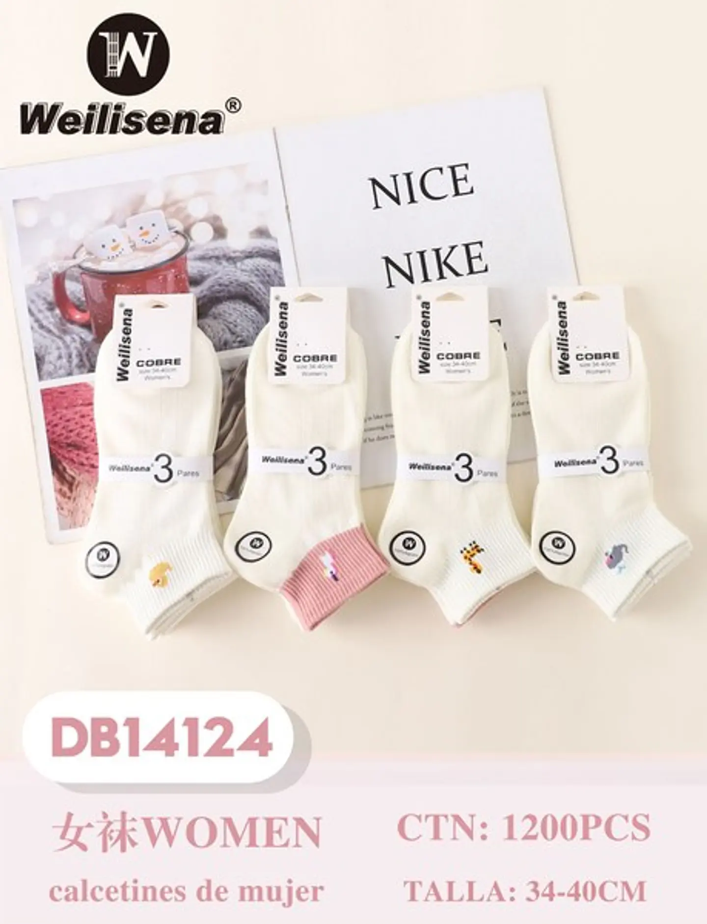 DOCENA DE CALCETAS DE DAMA DB14124 1