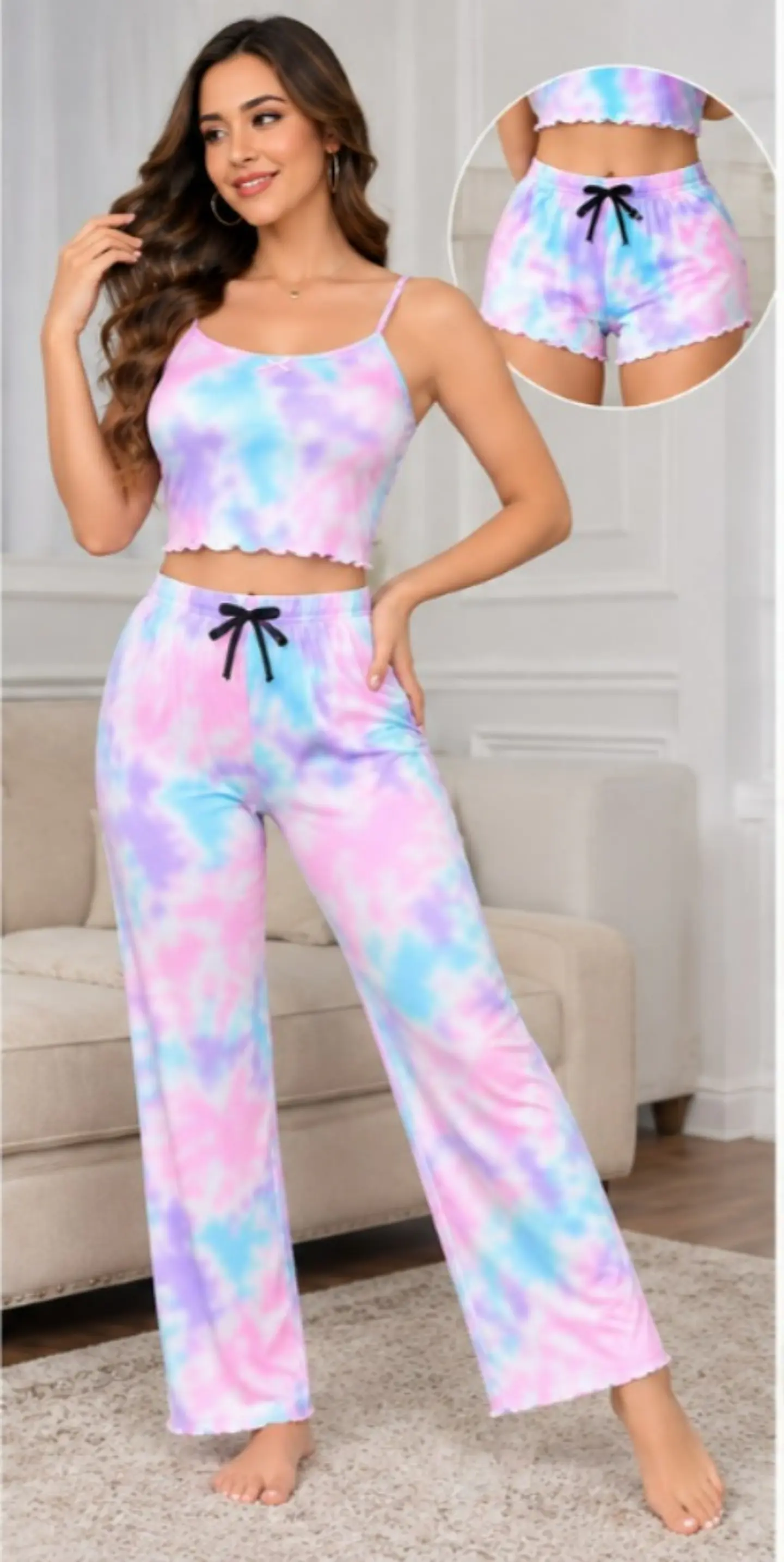 PIJAMA PANALON+SHORT+POLERA 60392 2