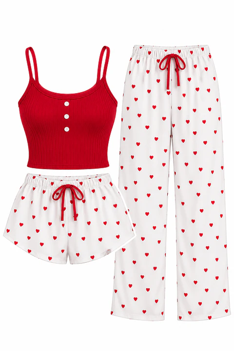 PIJAMA 3 PANTALON+SHORT+POLERA 60397