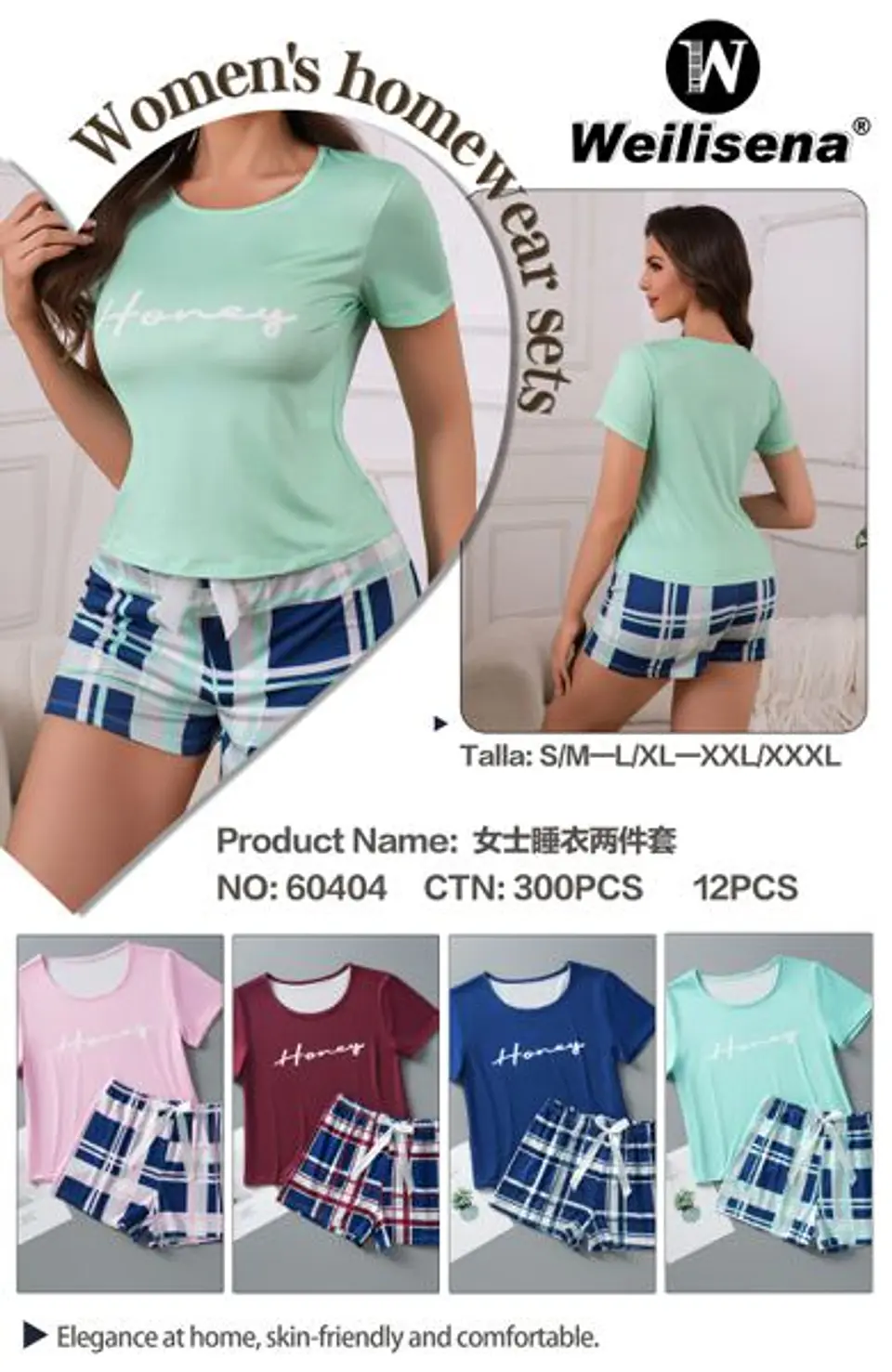 PIJAMA 2PCS SHORT + POLERA 60404 1