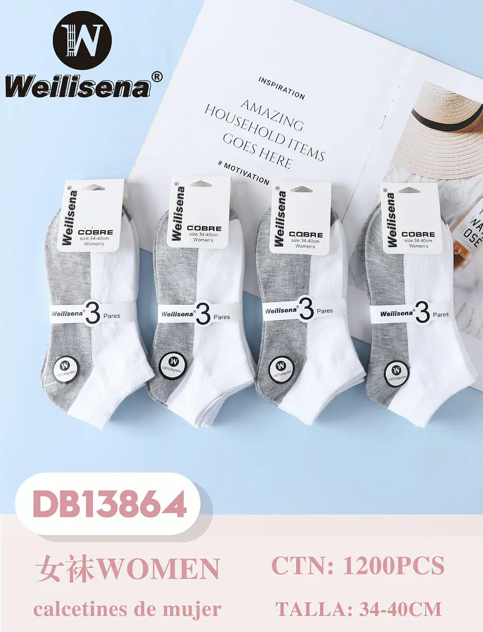 DOCENA DE CALCETINES PARA MUJER DB13864 1