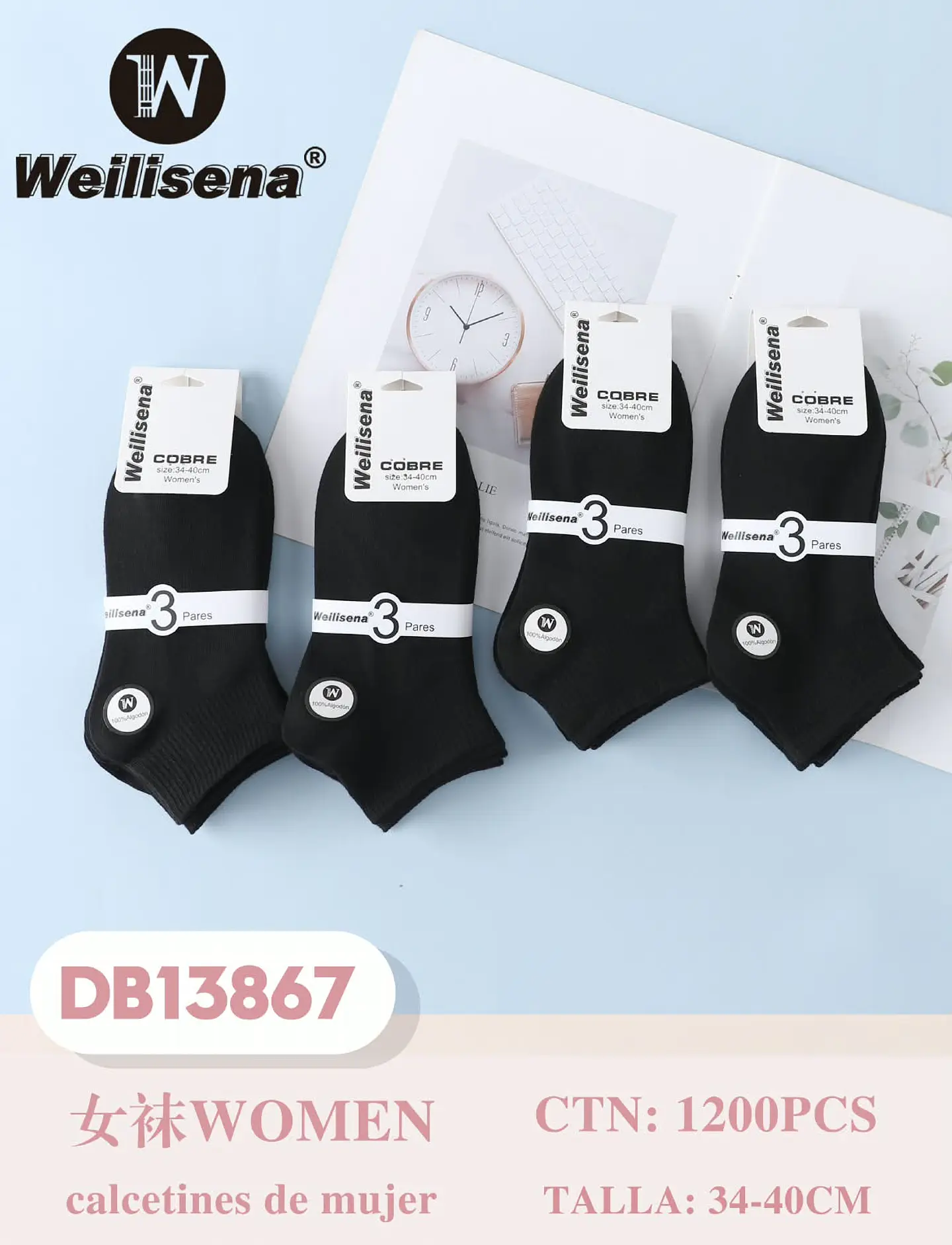 DOCENA DE CALCETINES PARA MUJER DB13867 1