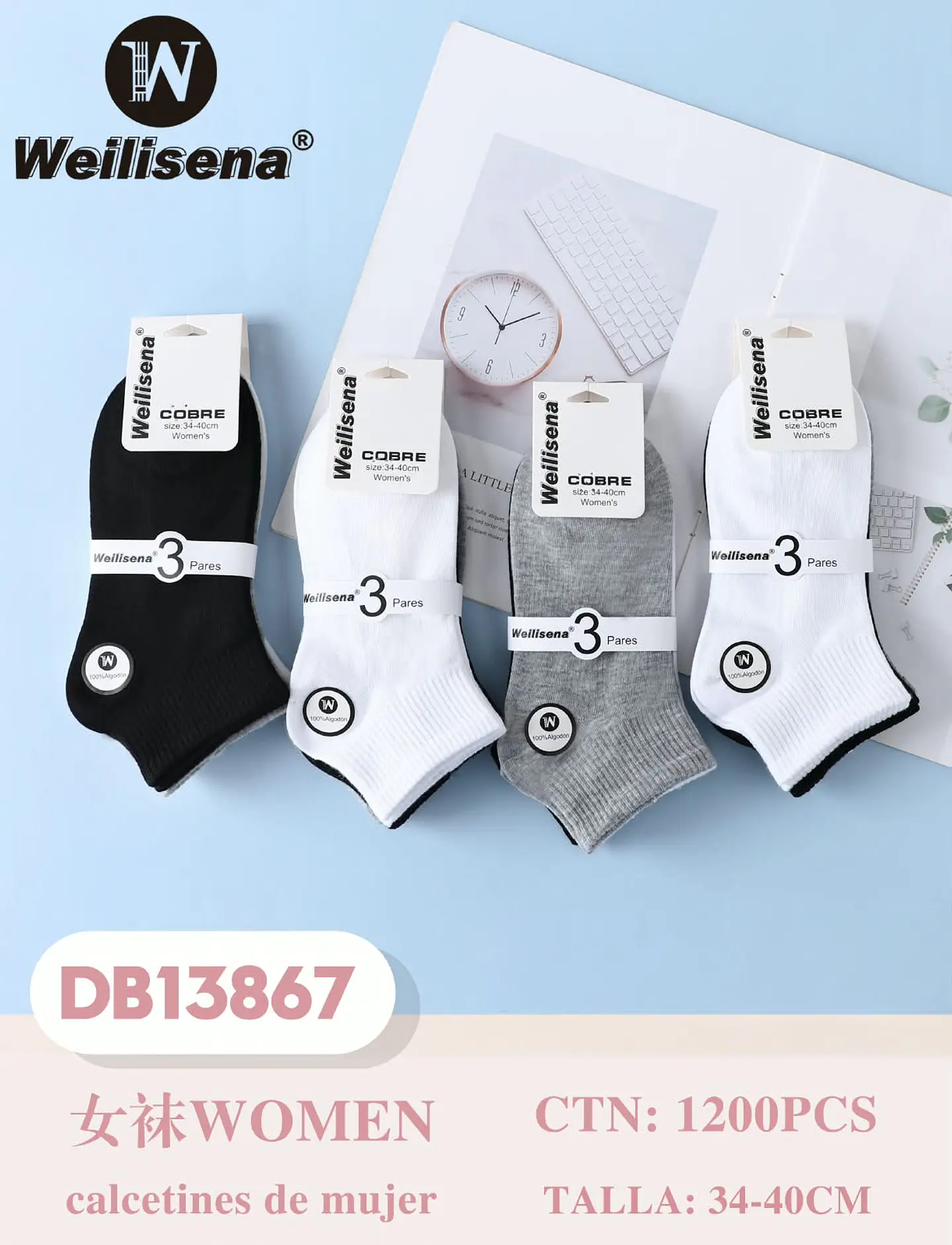 DOCENA DE CALCETINES PARA MUJER DB13867 3
